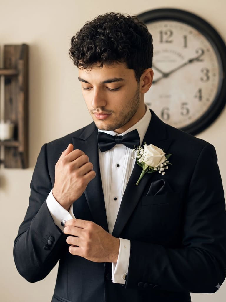 Groom Tuxedo Boutonniere Portrait (Variation 2)