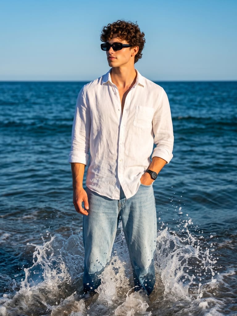 Timeless Linen Style Against the Tide Portrait (Variation 1)
