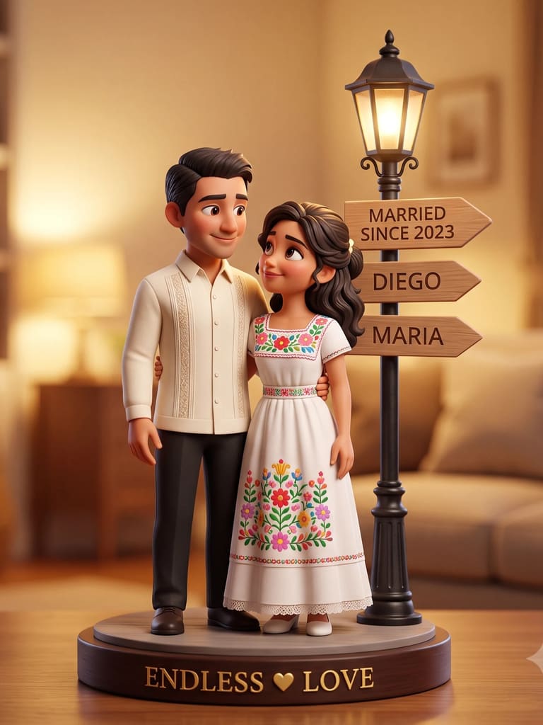 3d Couple Miniature 3d Illustration (Variation 9)