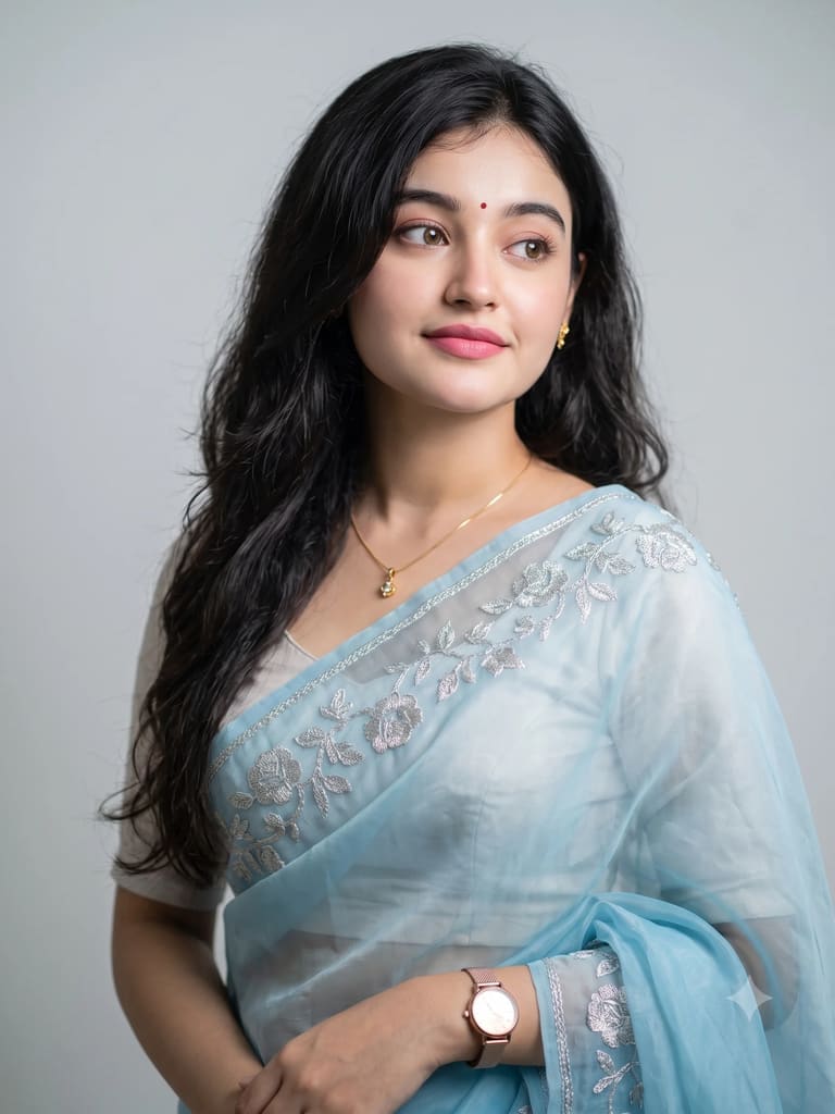 Girl in blue Saree