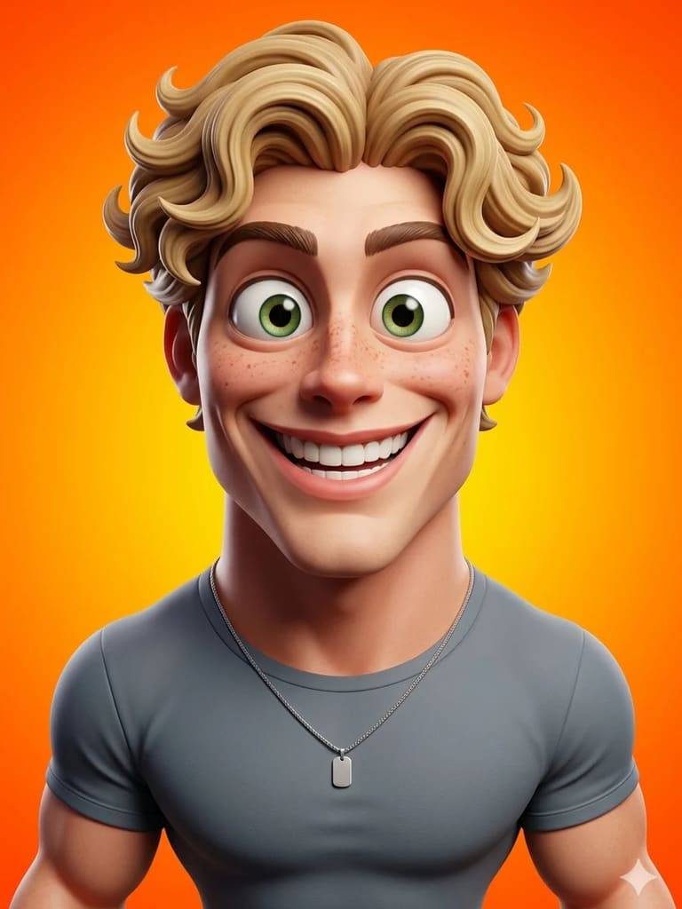 Exaggerated 3d Avatar 3d Caricature Portrait (Variation 2)