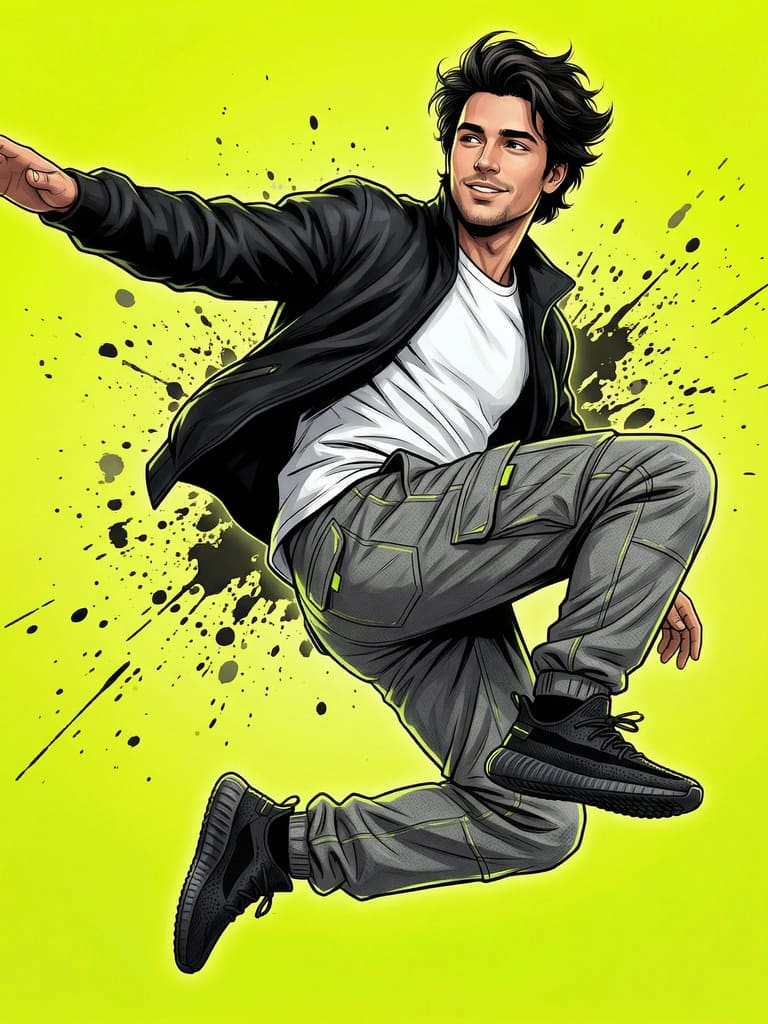 Kinetic Surge Action Portrait (Variation 2)