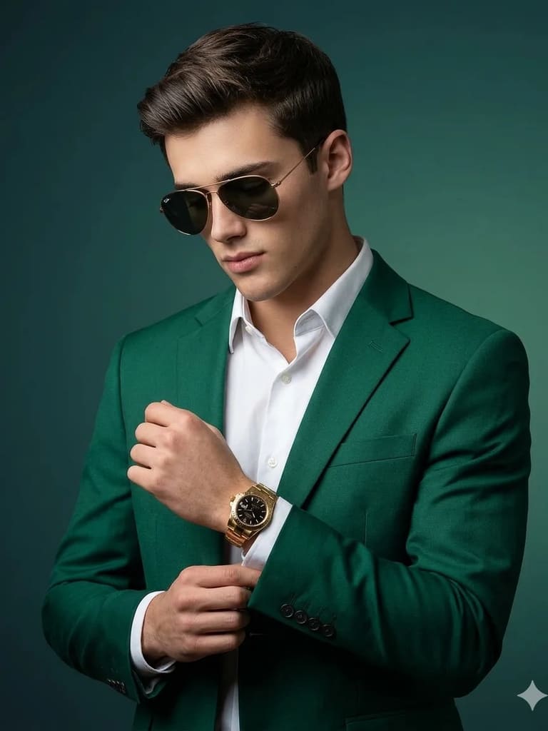 Forest Green Luxe Fashion Portrait (Variation 4)