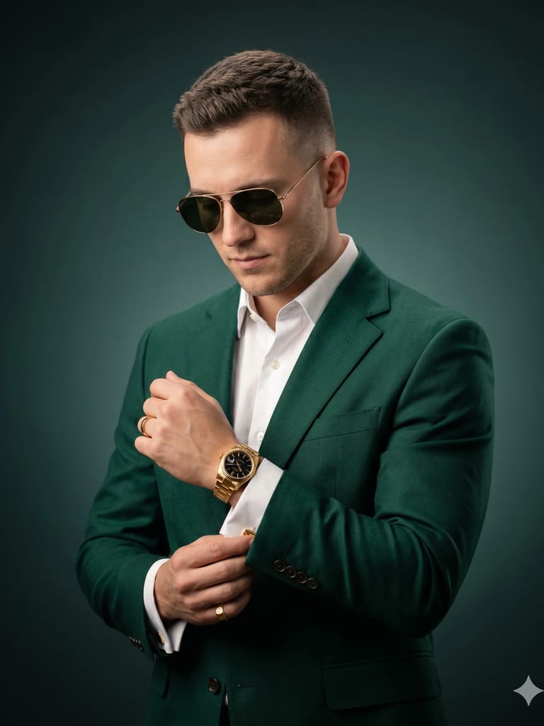 Forest Green Luxe Fashion Portrait (Variation 2)