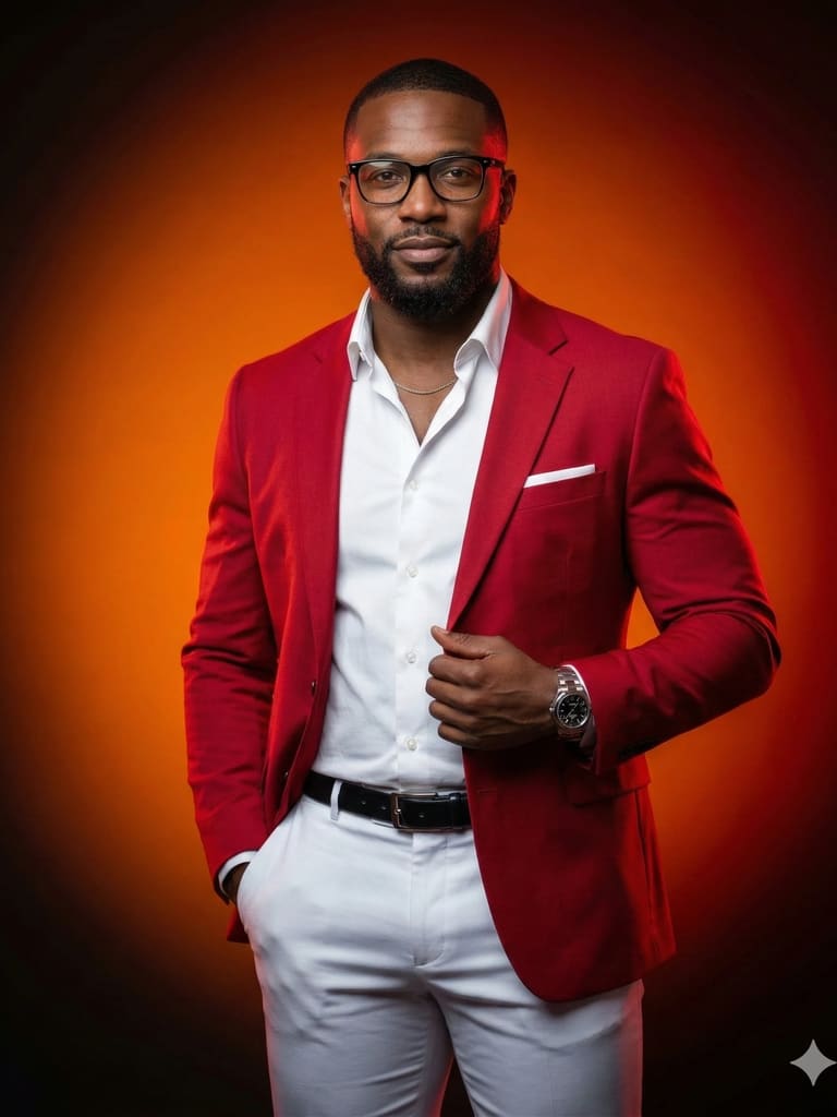 The Red Blazer Business Portrait (Variation 1)