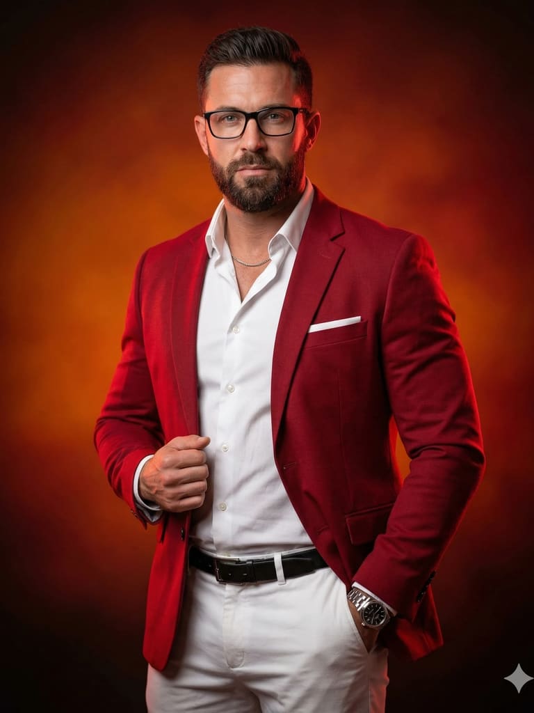 The Red Blazer Business Portrait (Variation 2)