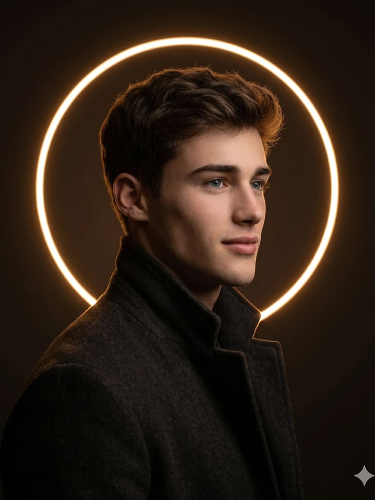 Illuminated Profile Cinematic Lighting Portrait (Variation 2)