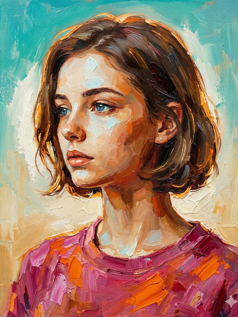 Impasto Portrait Ai Art (Variation 2)