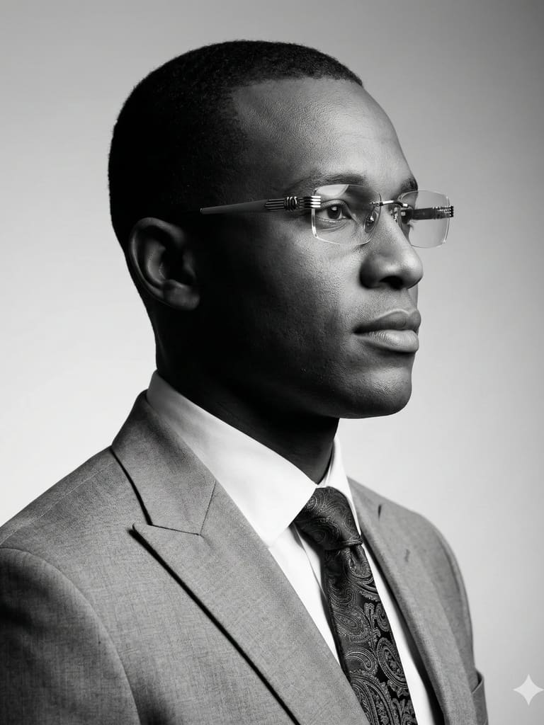 Rimless Clarity Black Portrait (Variation 2)