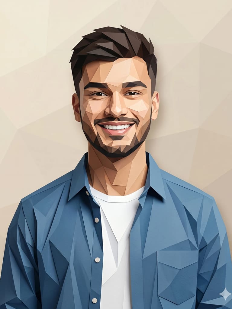 The Low-poly Portrait Character Design (Variation 3)