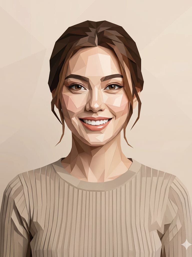 The Low-poly Portrait Character Design (Variation 2)