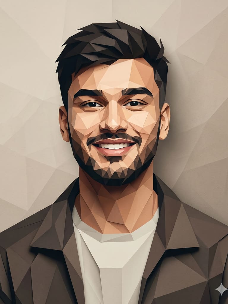 The Low-poly Portrait Character Design (Variation 5)
