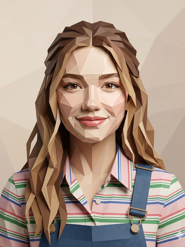 The Low-poly Portrait Character Design (Variation 4)