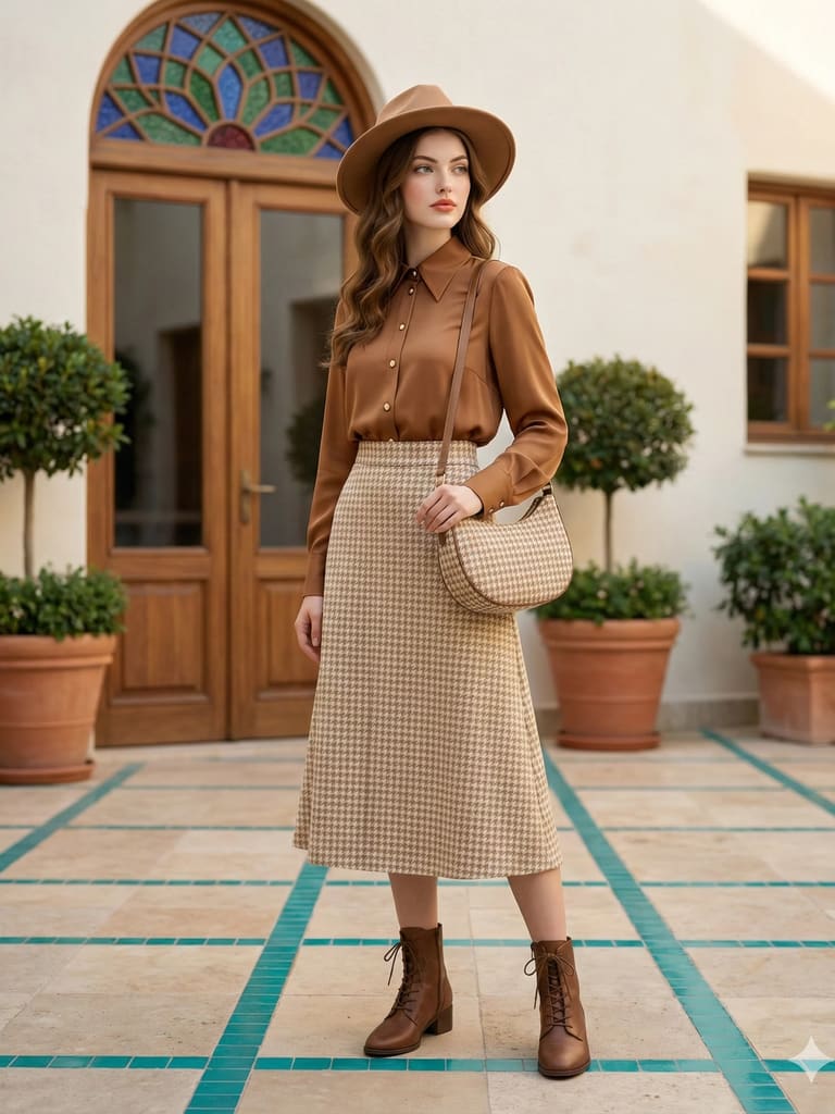 Amber Earth Tones Fashion Portrait (Variation 2)