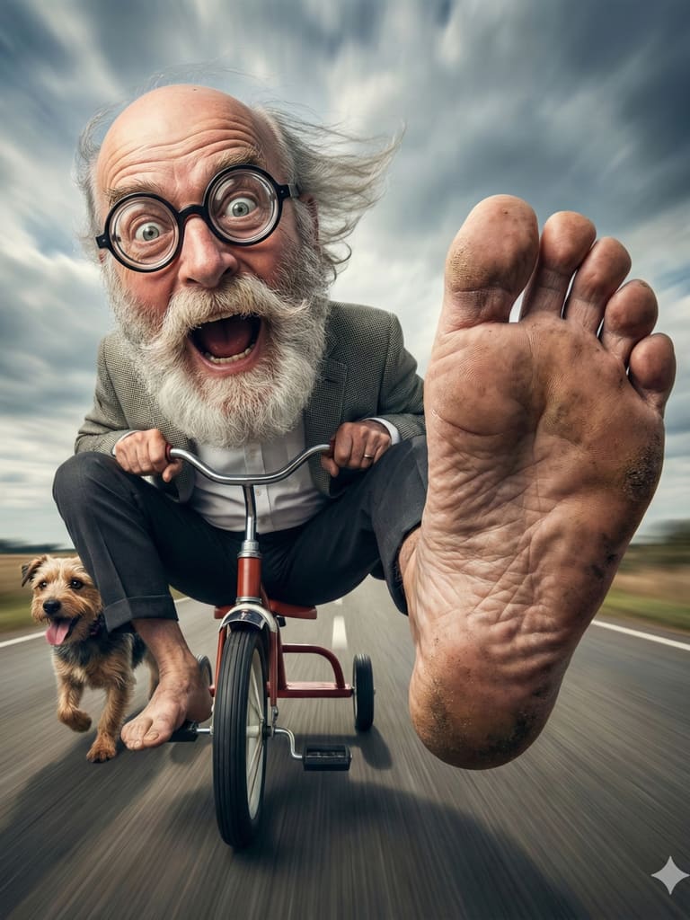 Wacky Tricycle Rides 3d Caricature Portrait (Variation 6)