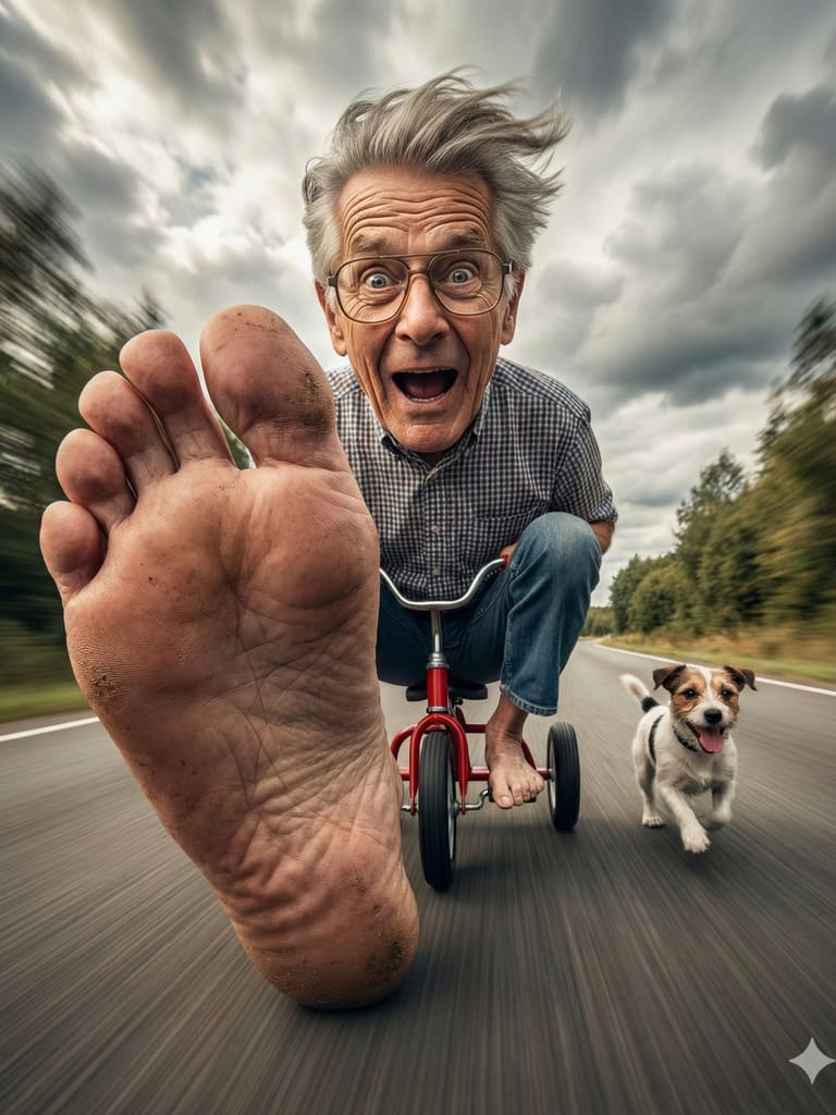 Wacky Tricycle Rides 3d Caricature Portrait (Variation 8)