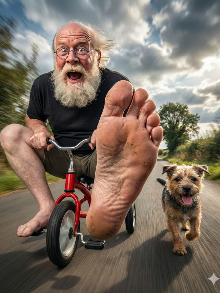 Wacky Tricycle Rides 3d Caricature Portrait (Variation 4)