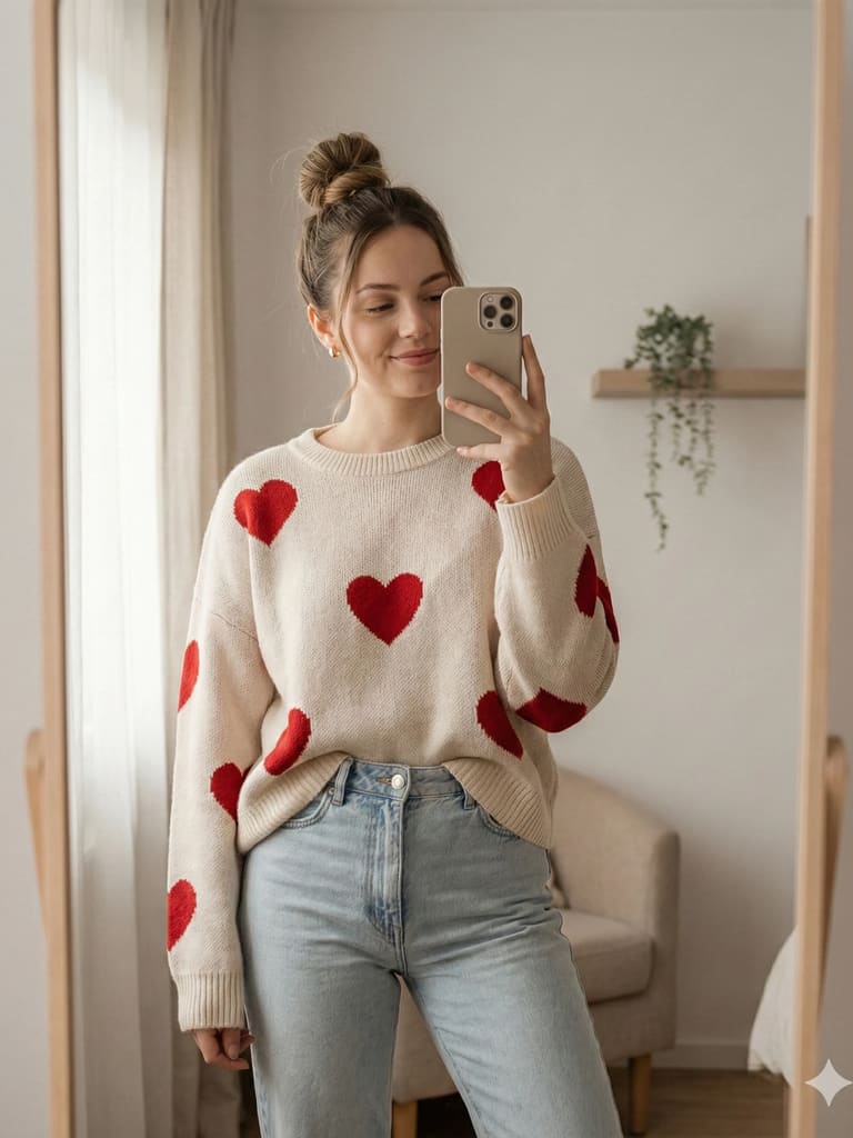 Cozy Morning Mirror Selfie Portrait (Variation 2)
