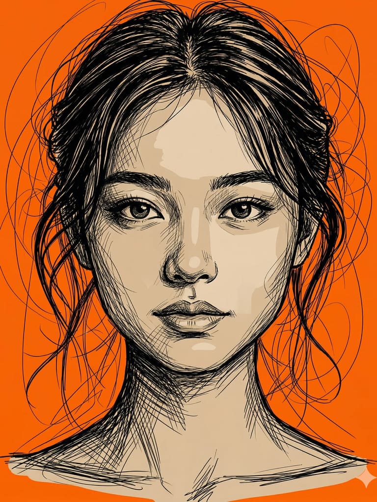 Cross-hatched Mind Cross-hatching Illustration (Variation 2)
