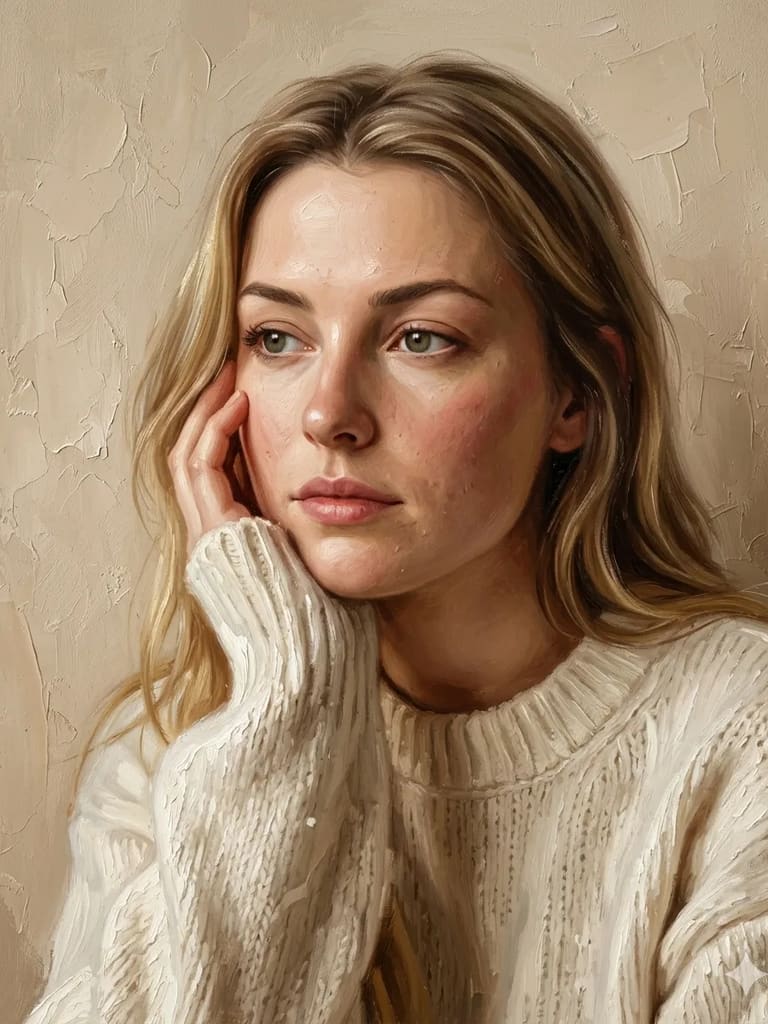 Quietude in Cream Digital Art (Variation 2)