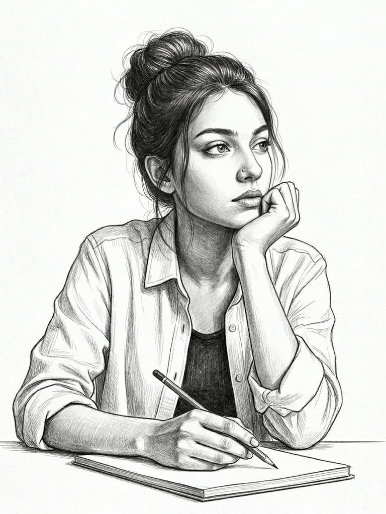 Lines of Thought Drawing Art (Variation 3)