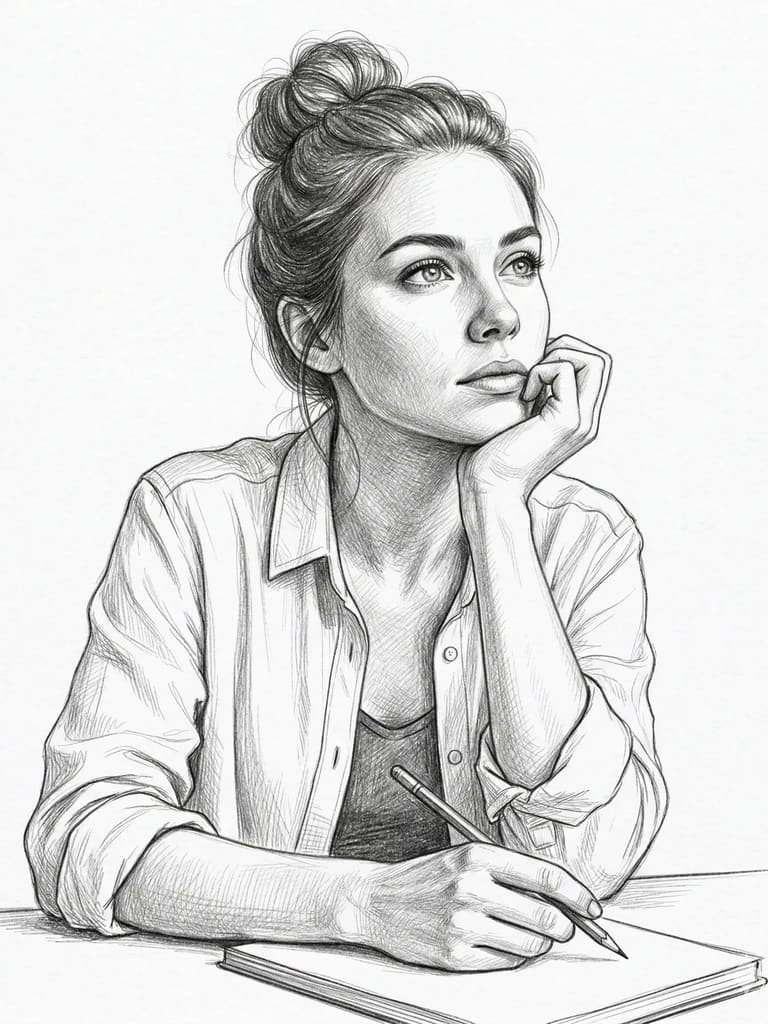 Lines of Thought Drawing Art (Variation 2)