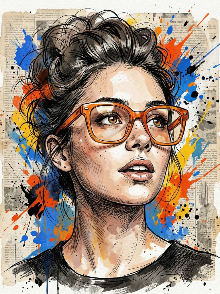 Sketch & Splatter Digital Art (Variation 3)