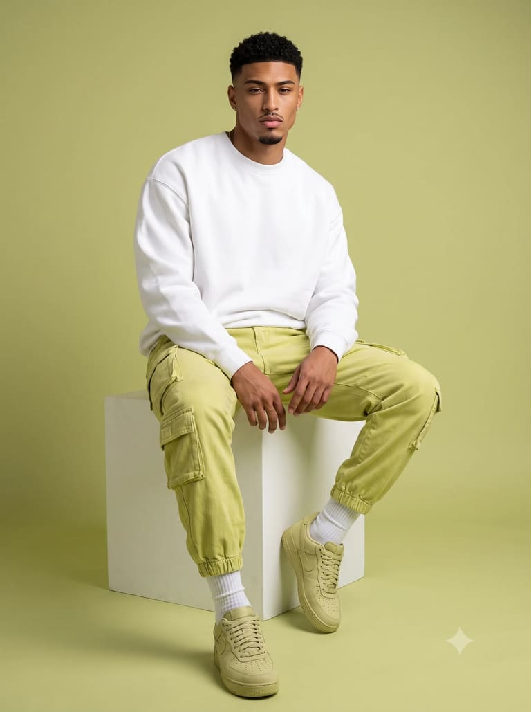 Fashion in lemon green studio