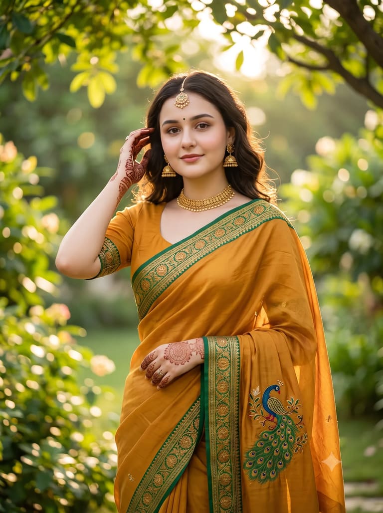 Mustard Yellow Saree Elegance