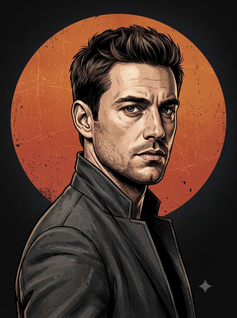 Retro Comic Style Character Portrait