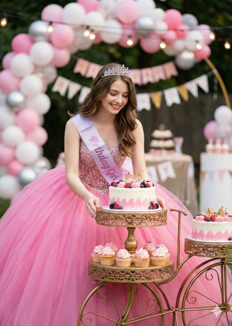 The Birthday Girl and Her Cake