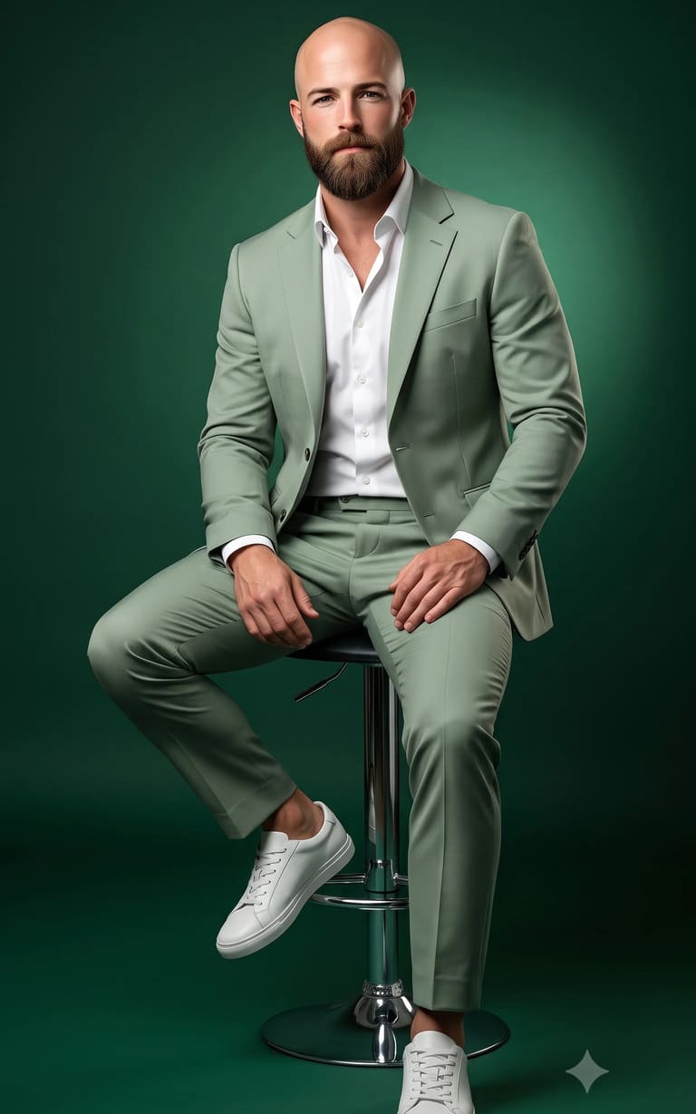 Green Suit Menswear Photoshoot AI Prompt