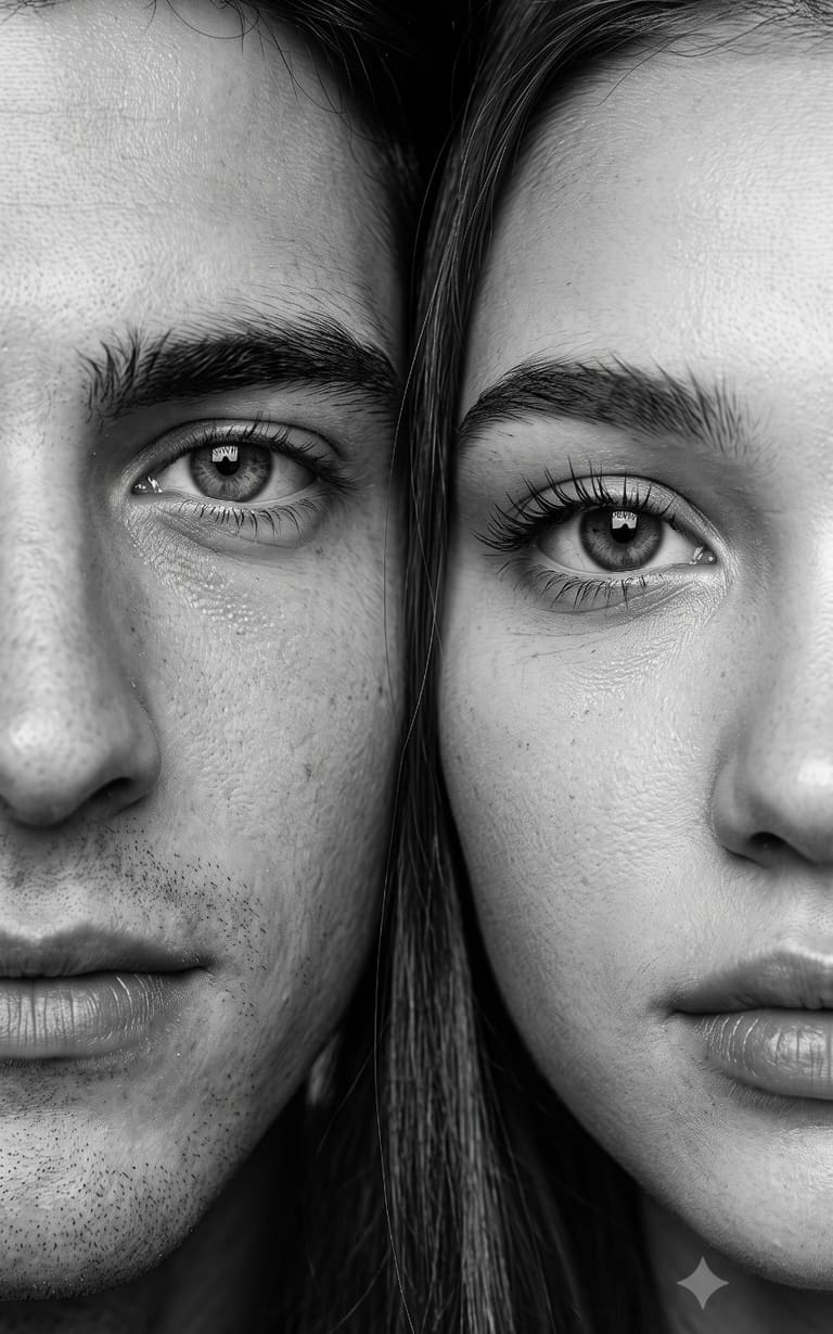 Macro Photography of Couple Portrait
