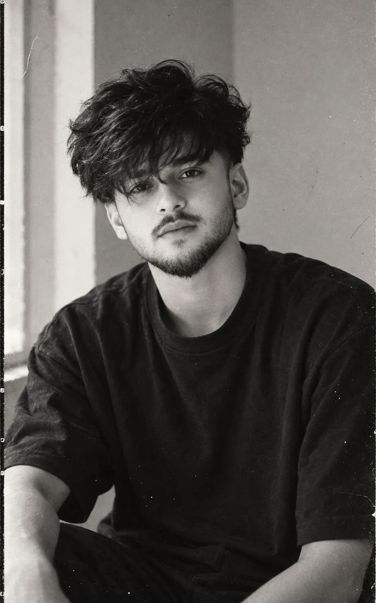 Vintage Monochrome Male Portrait AI Prompt