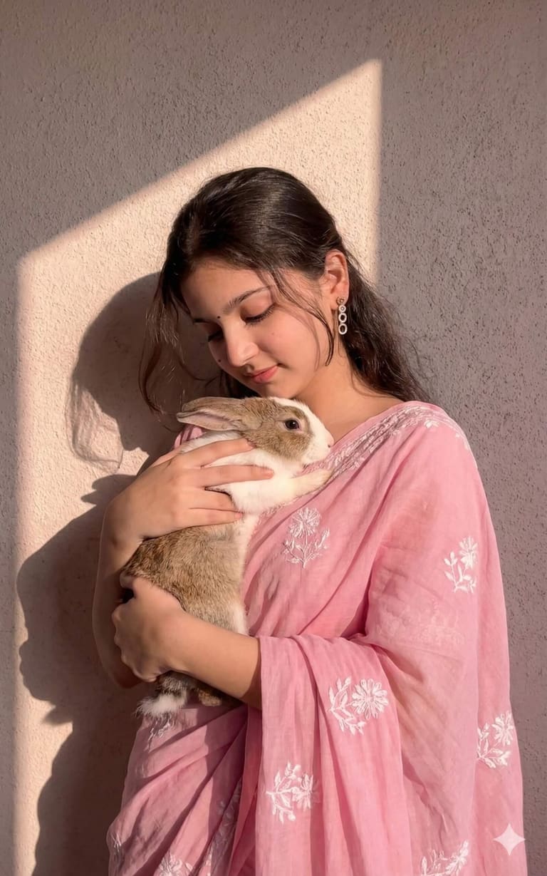 Rabbit and girl