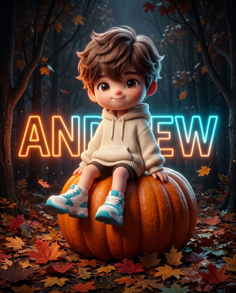 3D Autumn Name Avatar