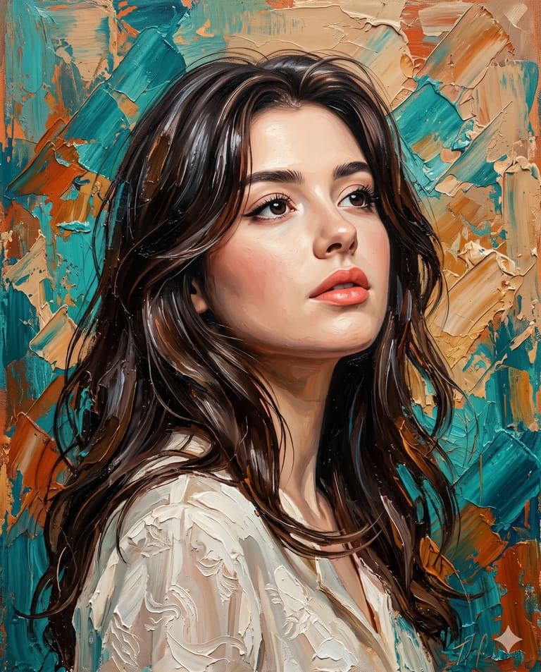 Vivid Impressionist Portrait of a Woman