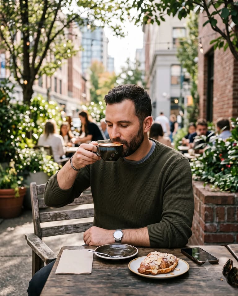 Morning Routine at the Sidewalk Cafe