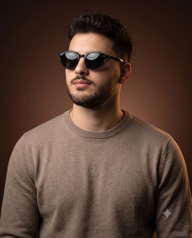 Man Brown Studio Portrait