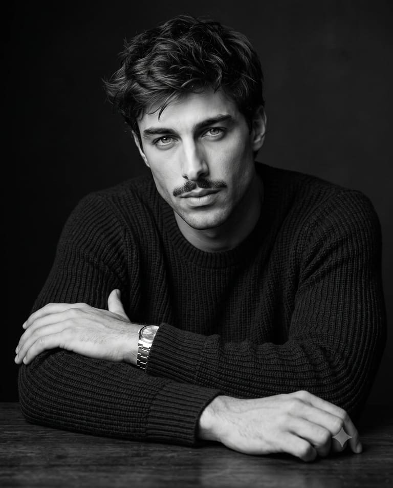 Black and White Classic Male Portrait
