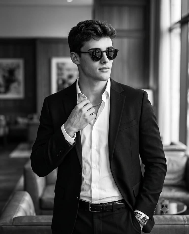 Quiet Luxury B&W Male Portrait
