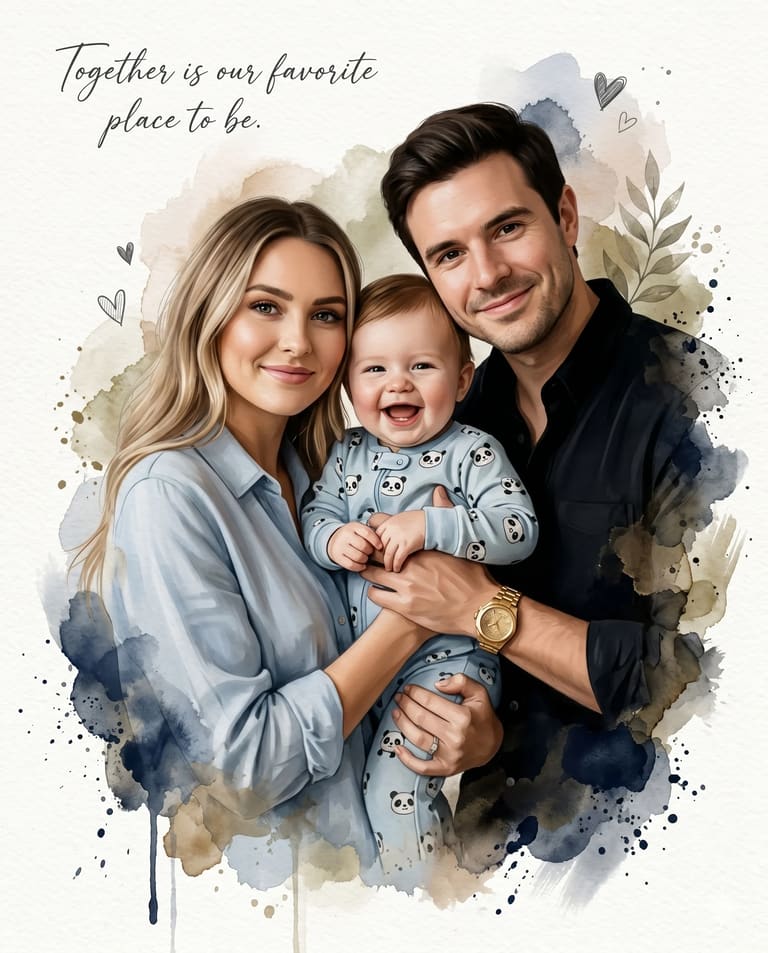 Watercolor Family Portrait