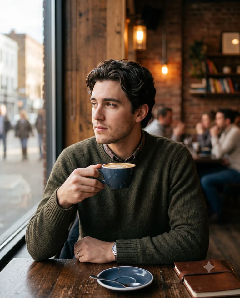 Morning Coffee in a Warm Cafe