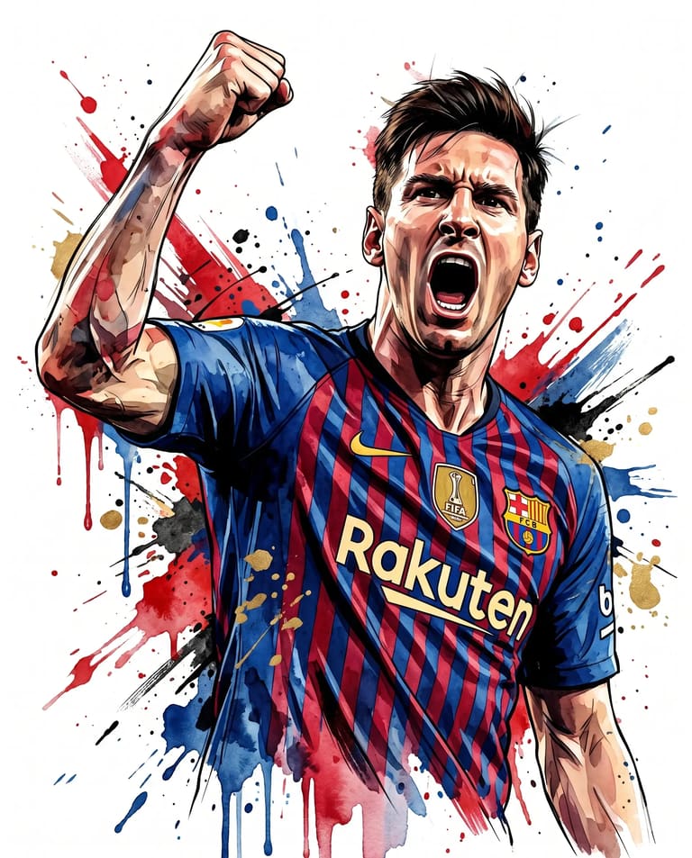 Aggressive Footballer Celebration Art