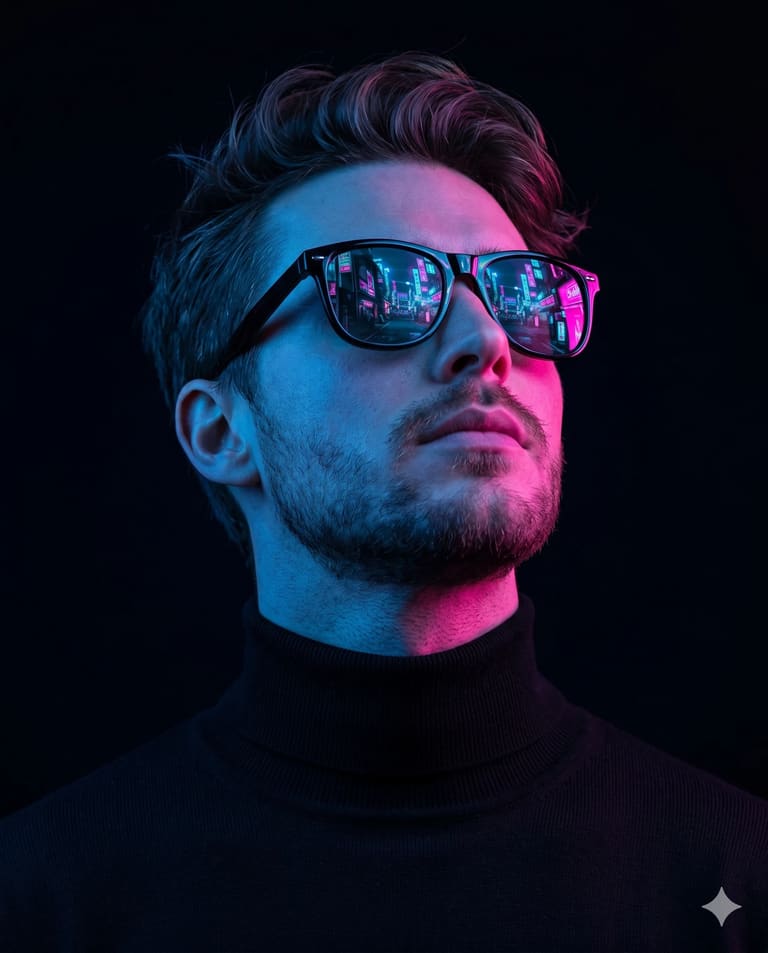 Neon City Reflections