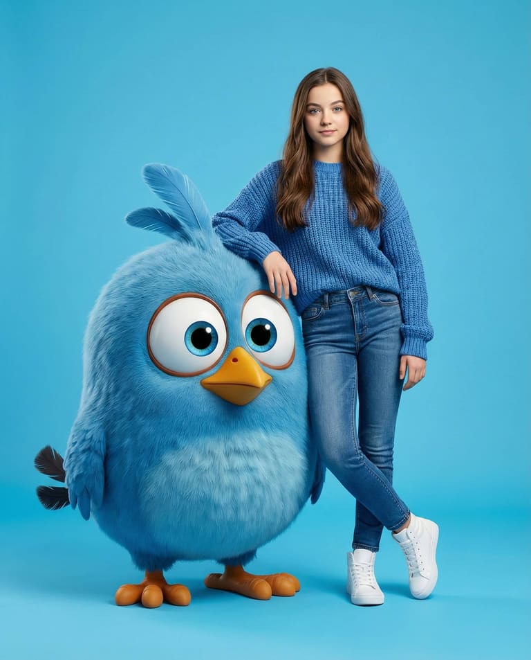 My Big Blue Friend AI Image Prompt Result