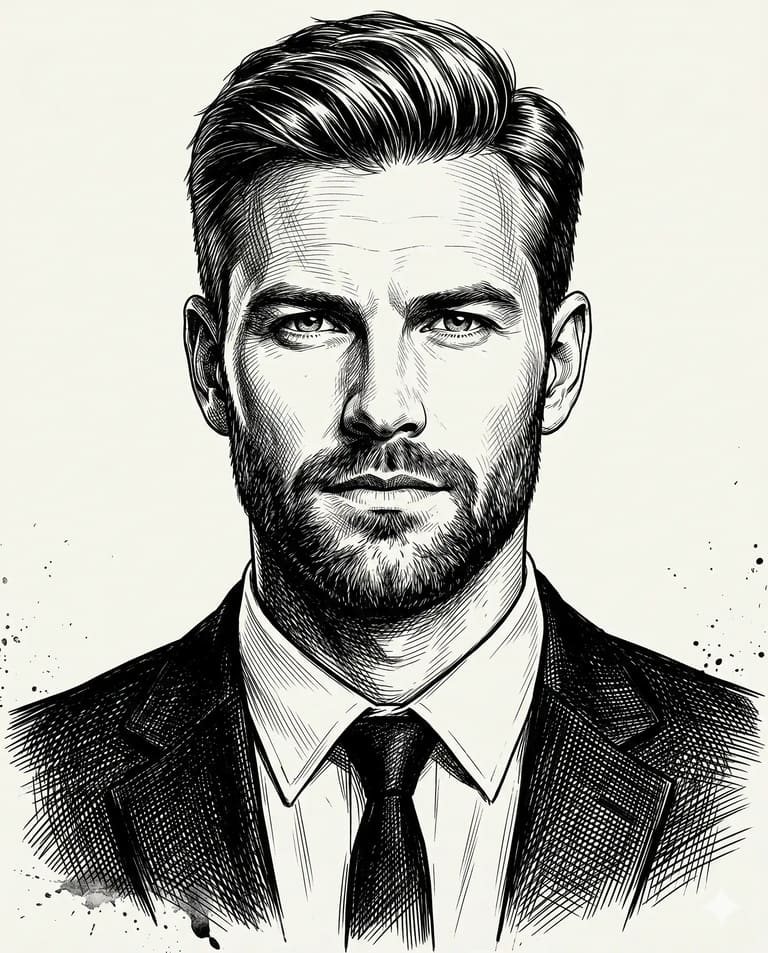 Man in Suit Sketch Prompt