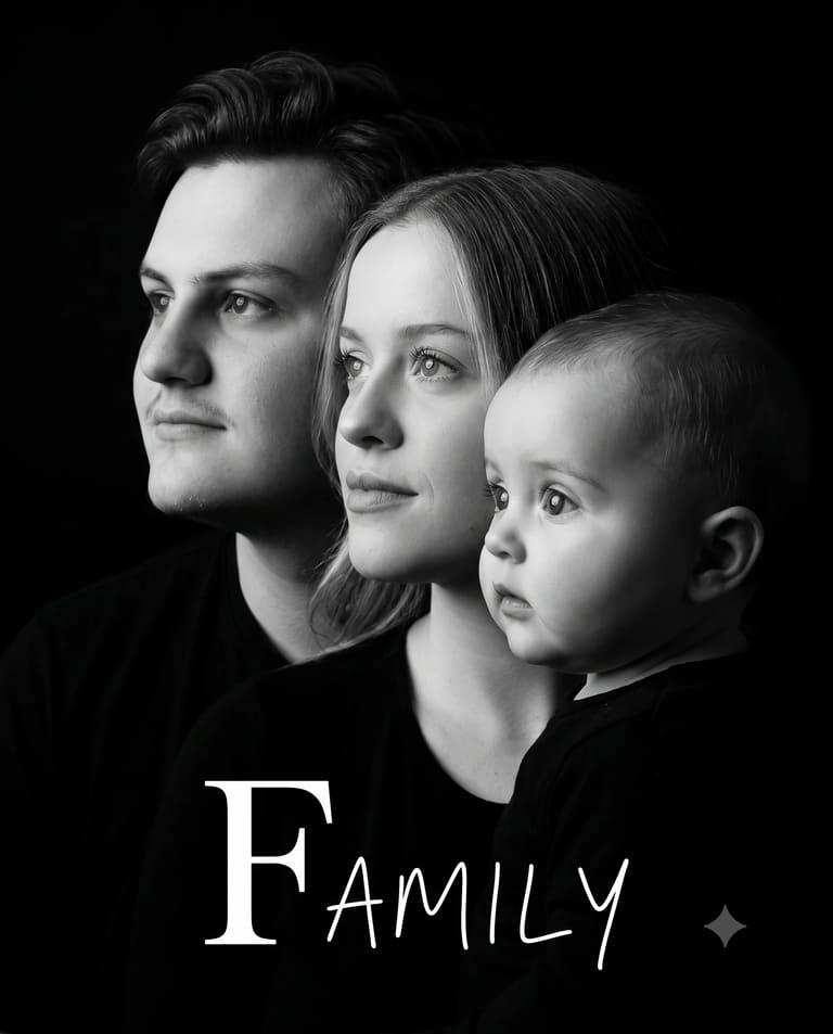 Monochrome Family Profile Portrait