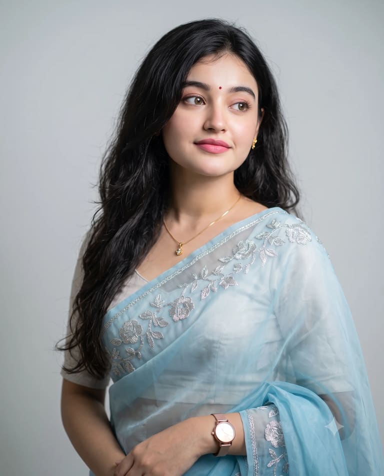 Girl in blue Saree