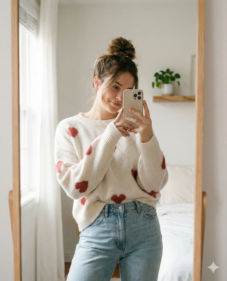 Cozy Morning Mirror Selfie